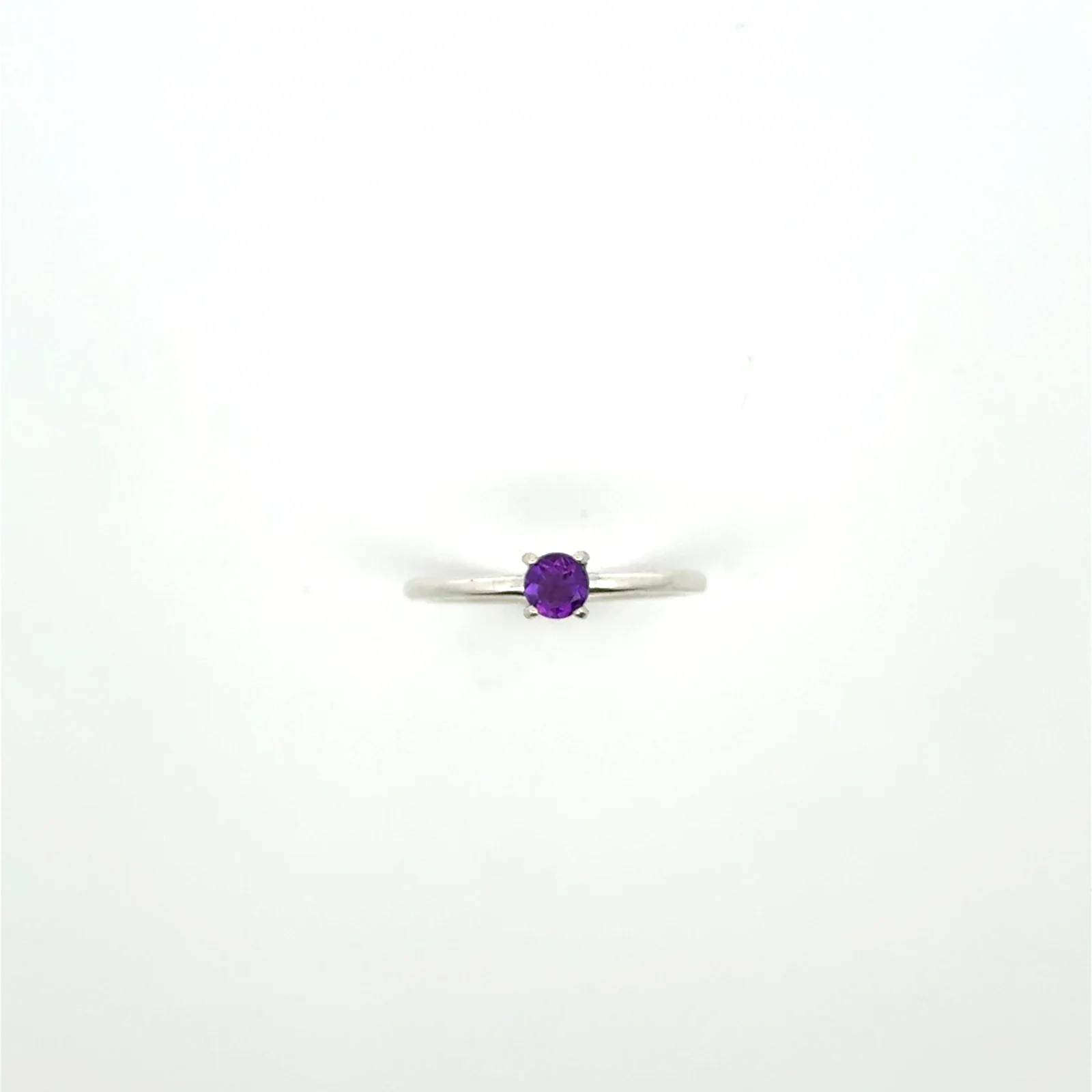 Dainty Amethyst 4-Prong Ring by Sharon Teaman — view 6
