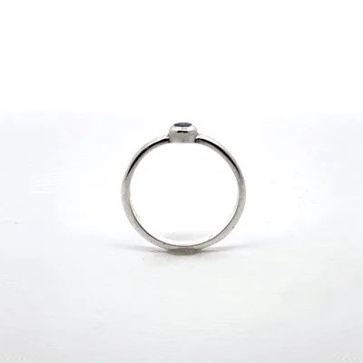 Dainty Blue Sapphire Bezel Ring by Sharon Teaman — view 1