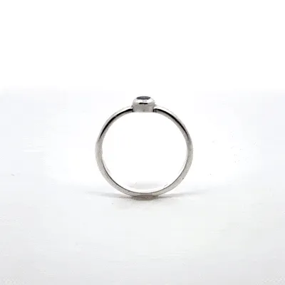 Dainty Blue Sapphire Bezel Ring by Sharon Teaman