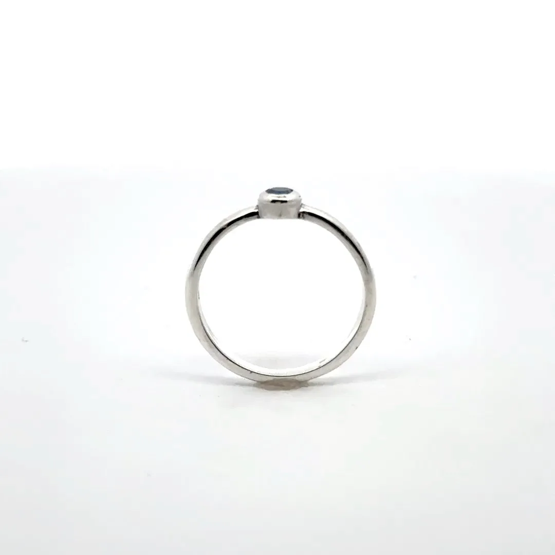Dainty Blue Sapphire Bezel Ring by Sharon Teaman — view 3