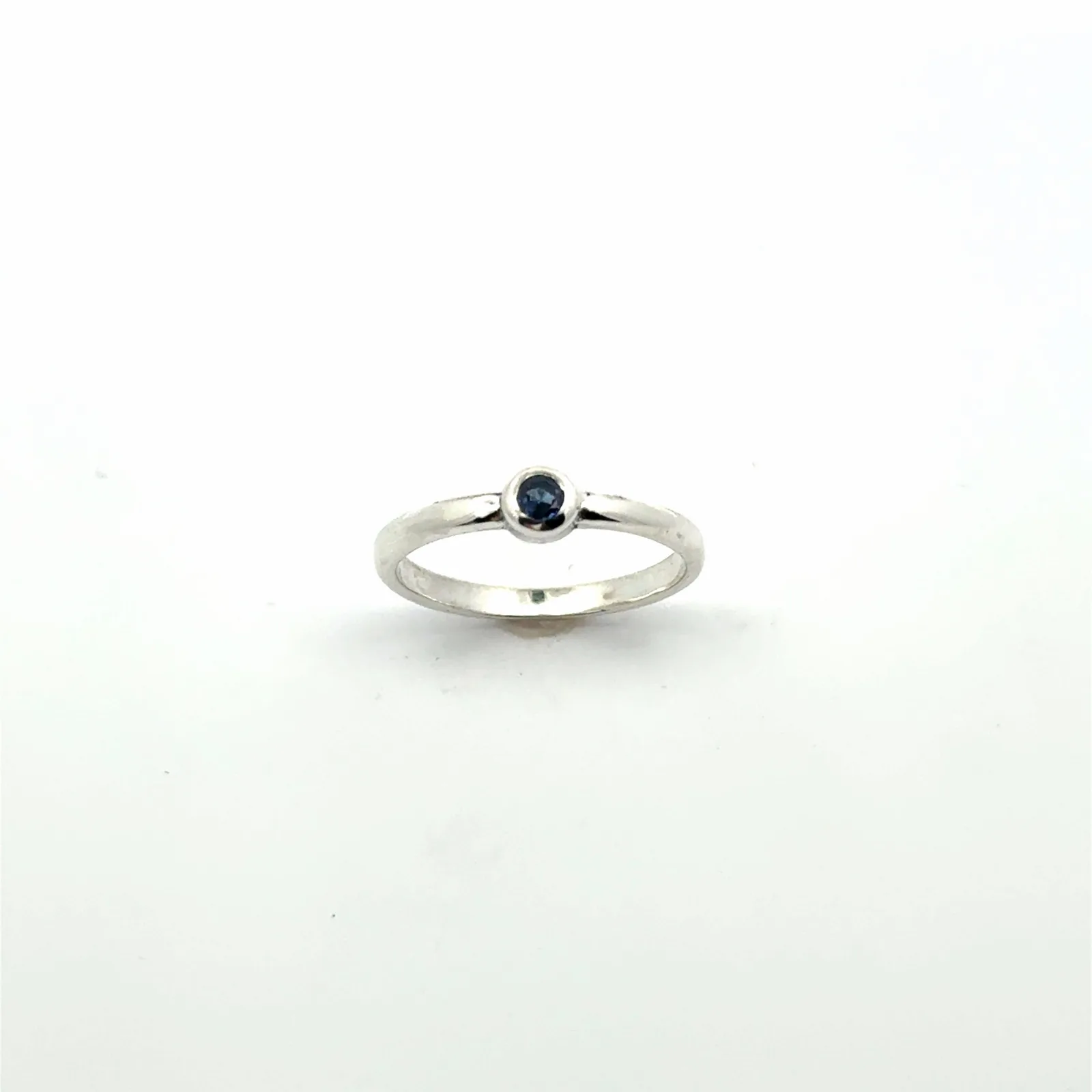 Dainty Blue Sapphire Bezel Ring by Sharon Teaman — view 4
