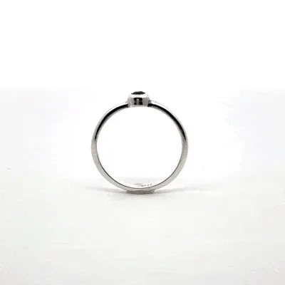 Dainty Green Tourmaline Bezel Ring by Sharon Teaman — view 1