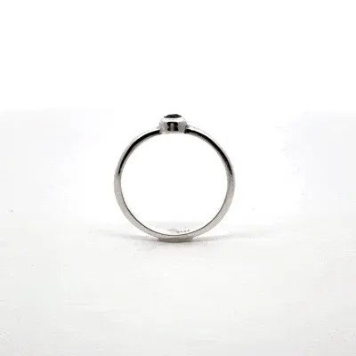 Dainty Green Tourmaline Bezel Ring by Sharon Teaman