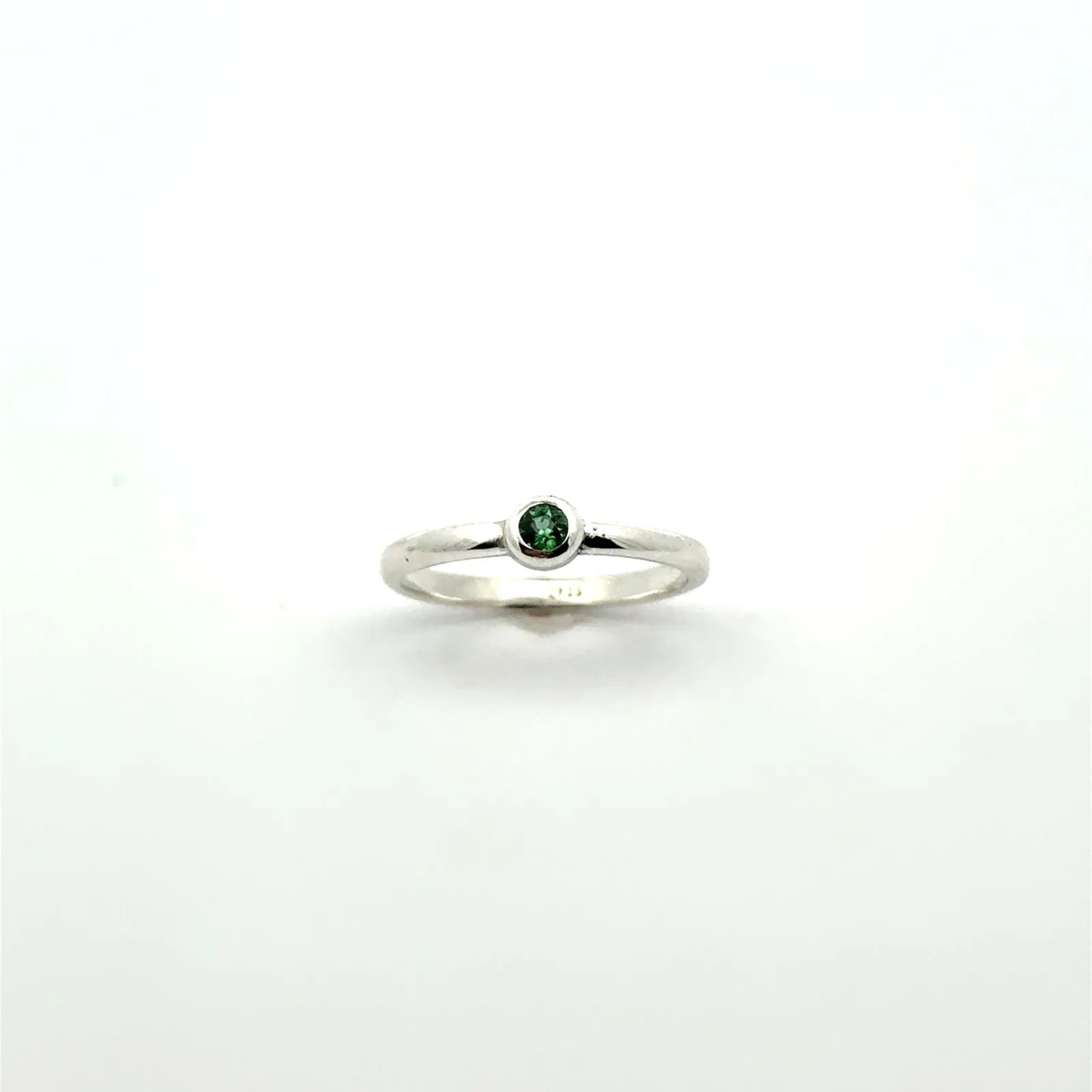 Dainty Green Tourmaline Bezel Ring by Sharon Teaman — view 2