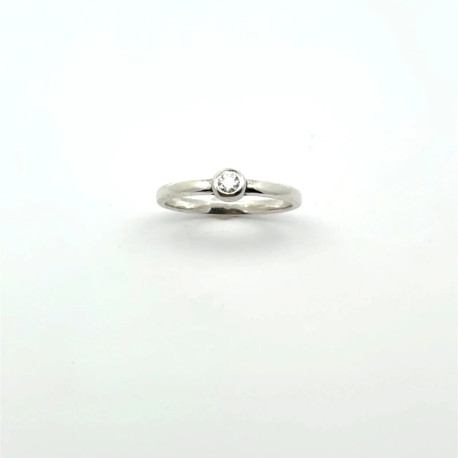 Dainty Moissanite Bezel Ring by Sharon Teaman — view 2