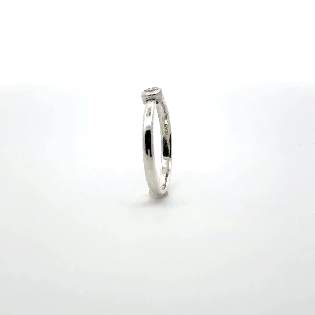 Dainty Moissanite Bezel Ring by Sharon Teaman — view 3