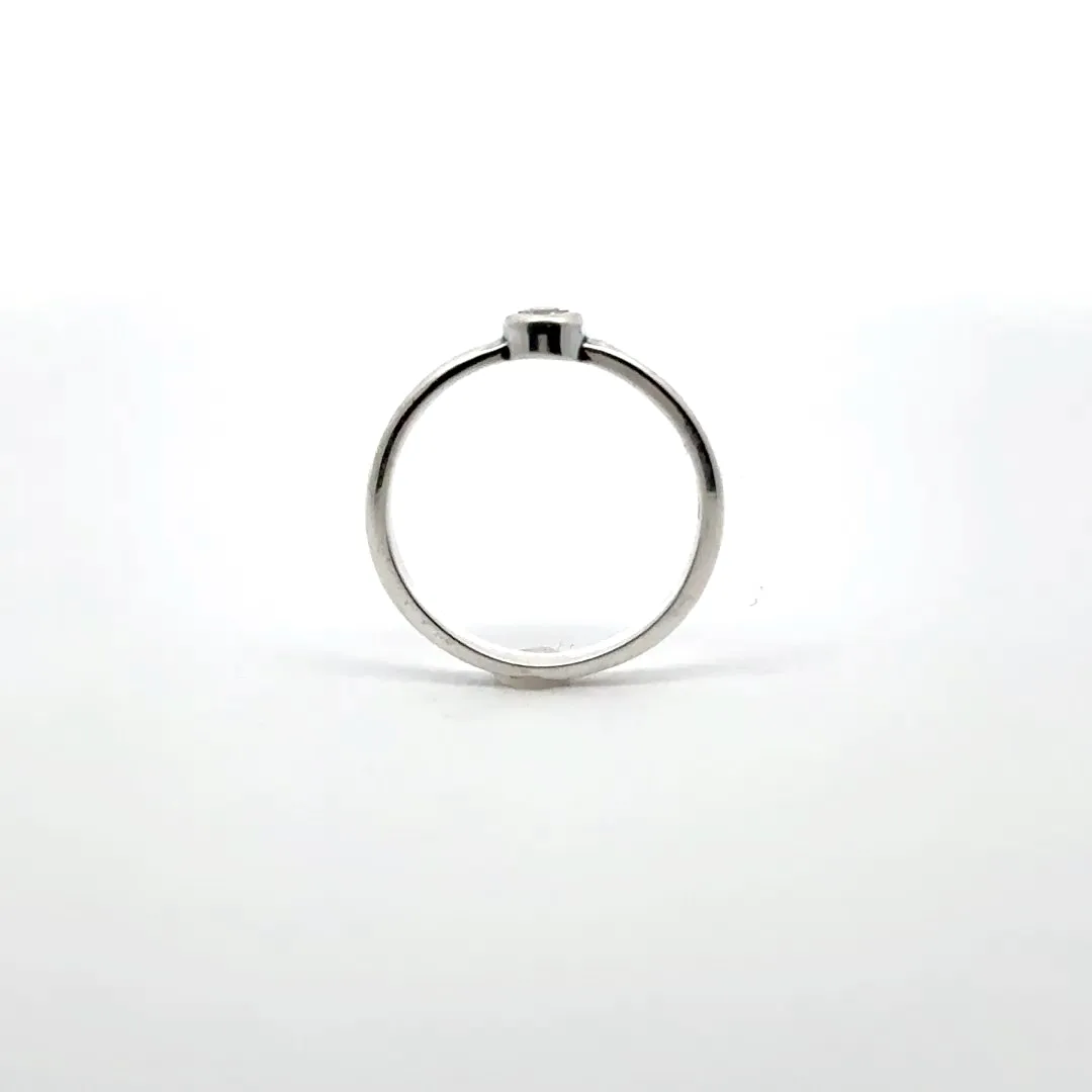 Dainty Moissanite Bezel Ring by Sharon Teaman — view 6