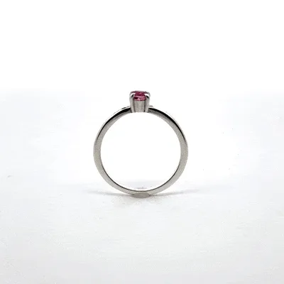 Dainty Pink Tourmaline 4-Prong Ring by Sharon Teaman — view 1