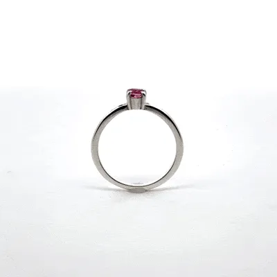 Dainty Pink Tourmaline 4-Prong Ring by Sharon Teaman