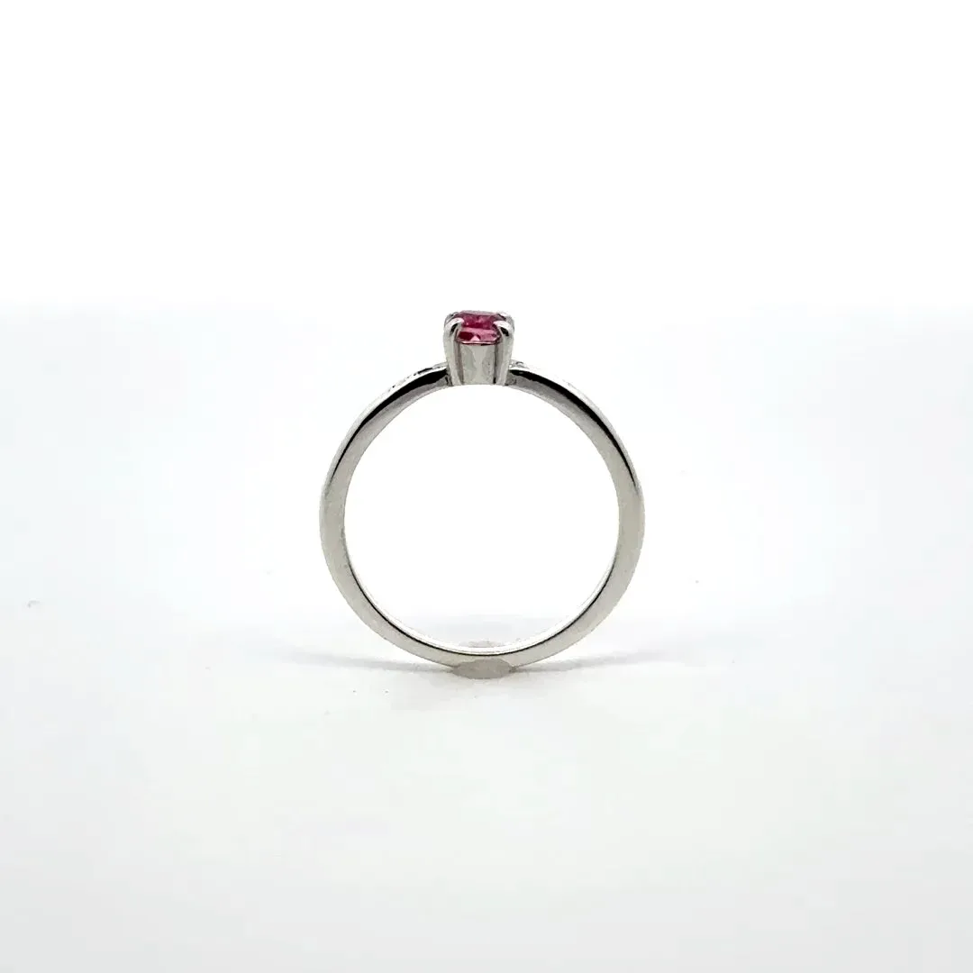 Dainty Pink Tourmaline 4-Prong Ring by Sharon Teaman — view 2
