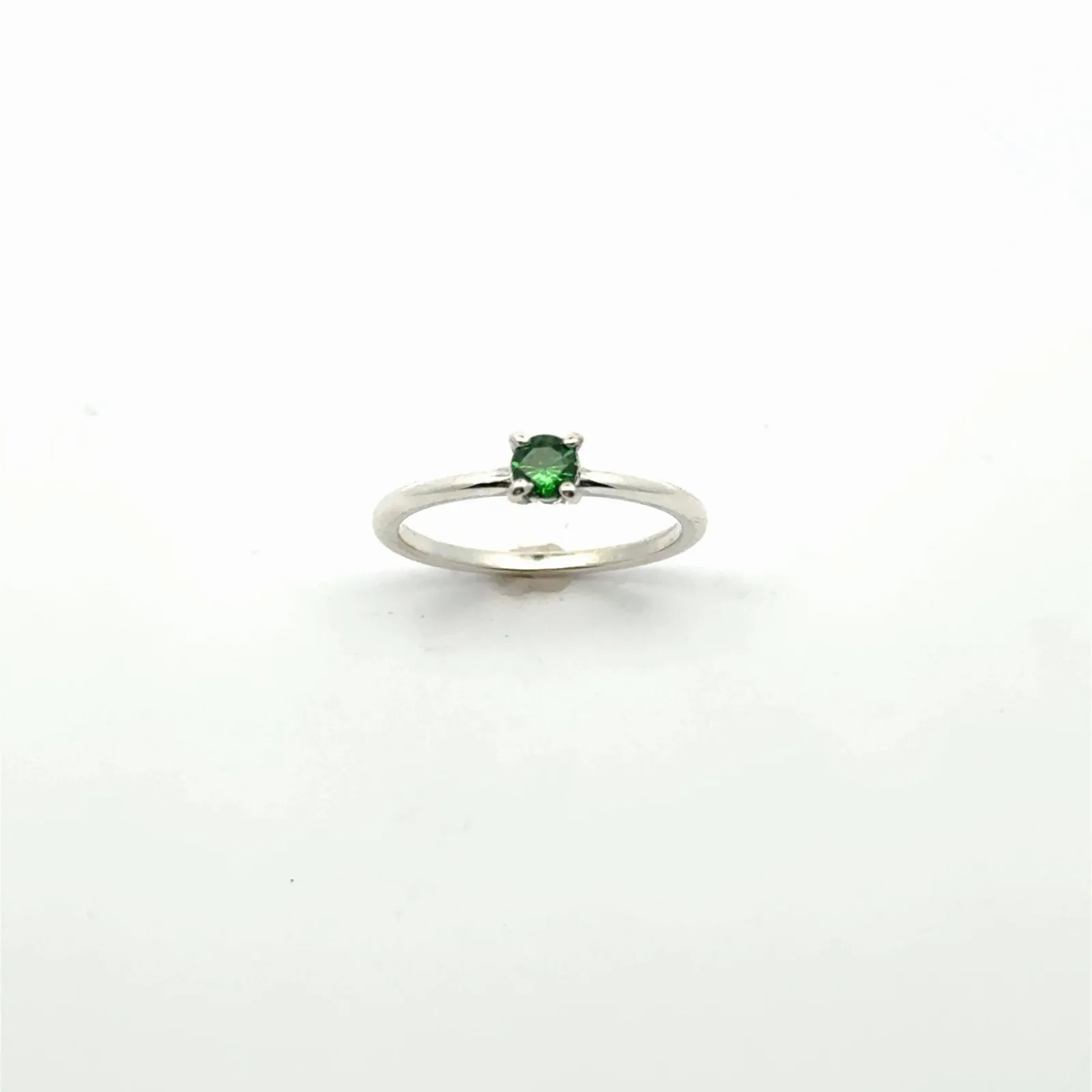 Dainty Tsavorite Garnet 4-Prong Ring by Sharon Teaman — view 2
