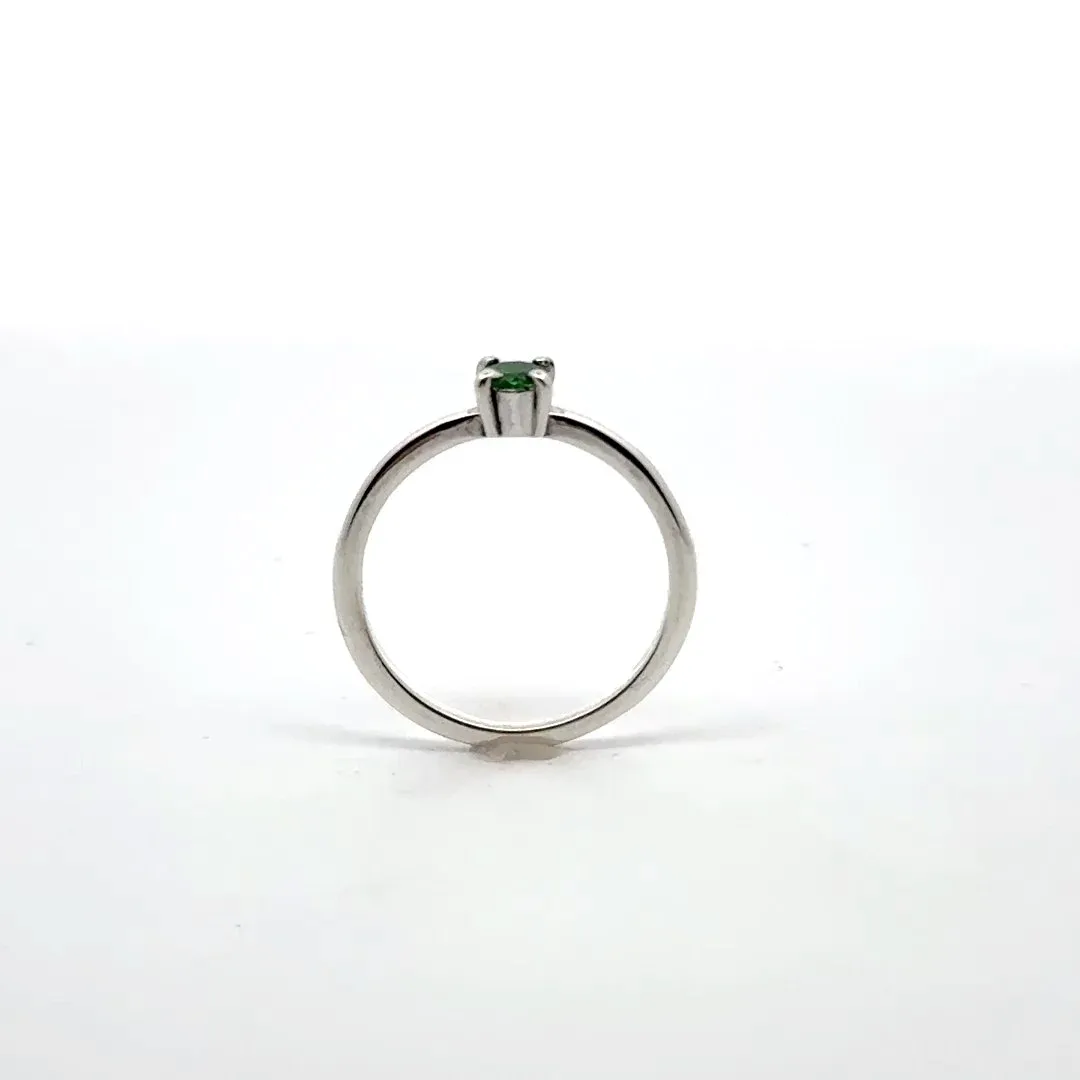 Dainty Tsavorite Garnet 4-Prong Ring by Sharon Teaman — view 3