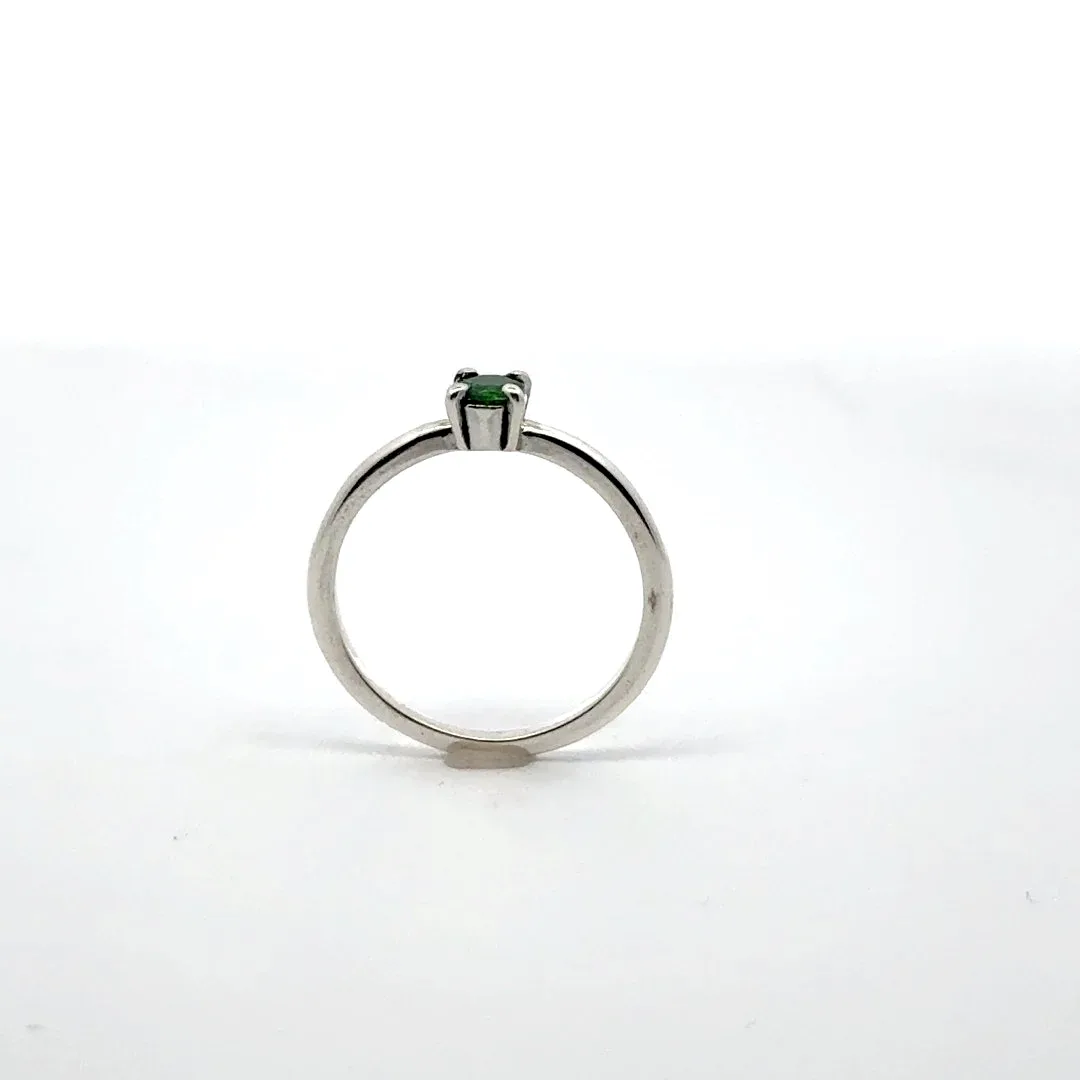 Dainty Tsavorite Garnet 4-Prong Ring by Sharon Teaman — view 4