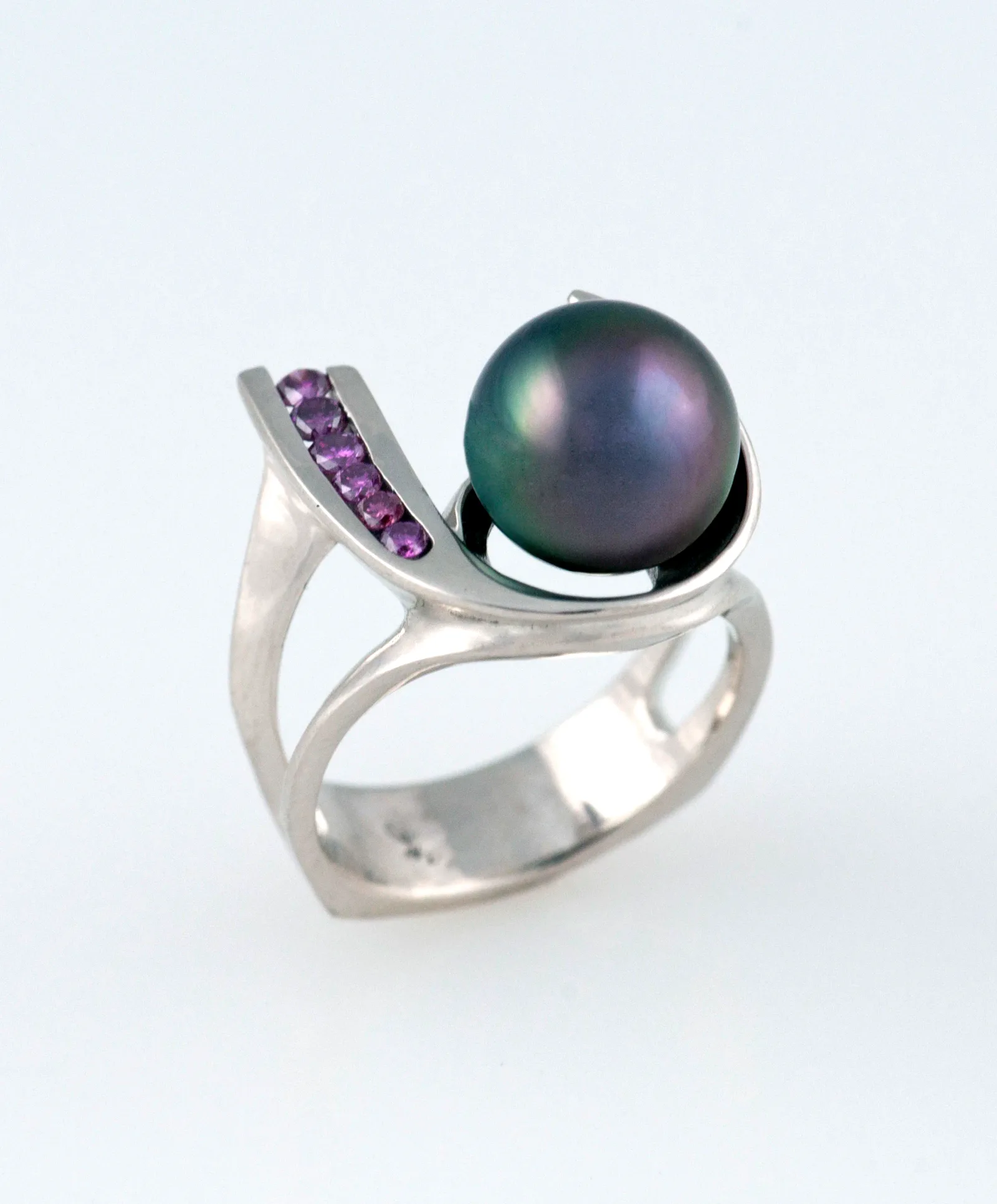 Darcey Aubergine Tahitian Pearl Ring by Sharon Teaman — view 1