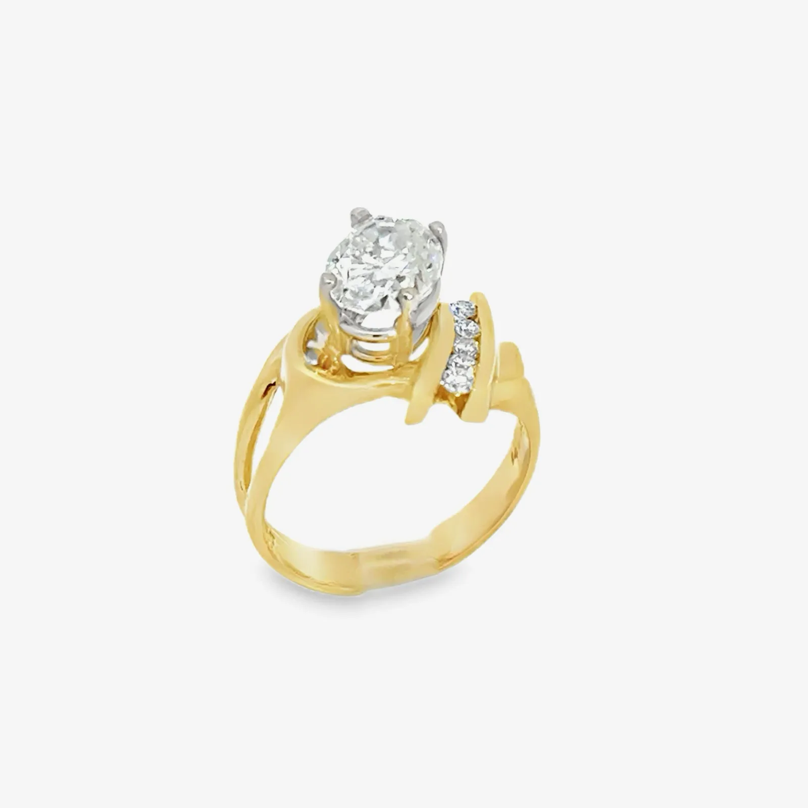 Dial 513 14K 1.90 Carat Oval Diamond Ring accented with 5 Earth mined Diamonds by Sharon Teaman — view 3