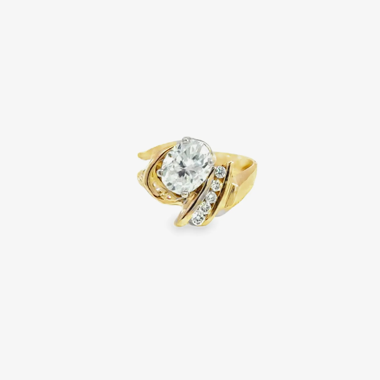Dial 513 14K 1.90 Carat Oval Diamond Ring accented with 5 Earth mined Diamonds by Sharon Teaman — view 4