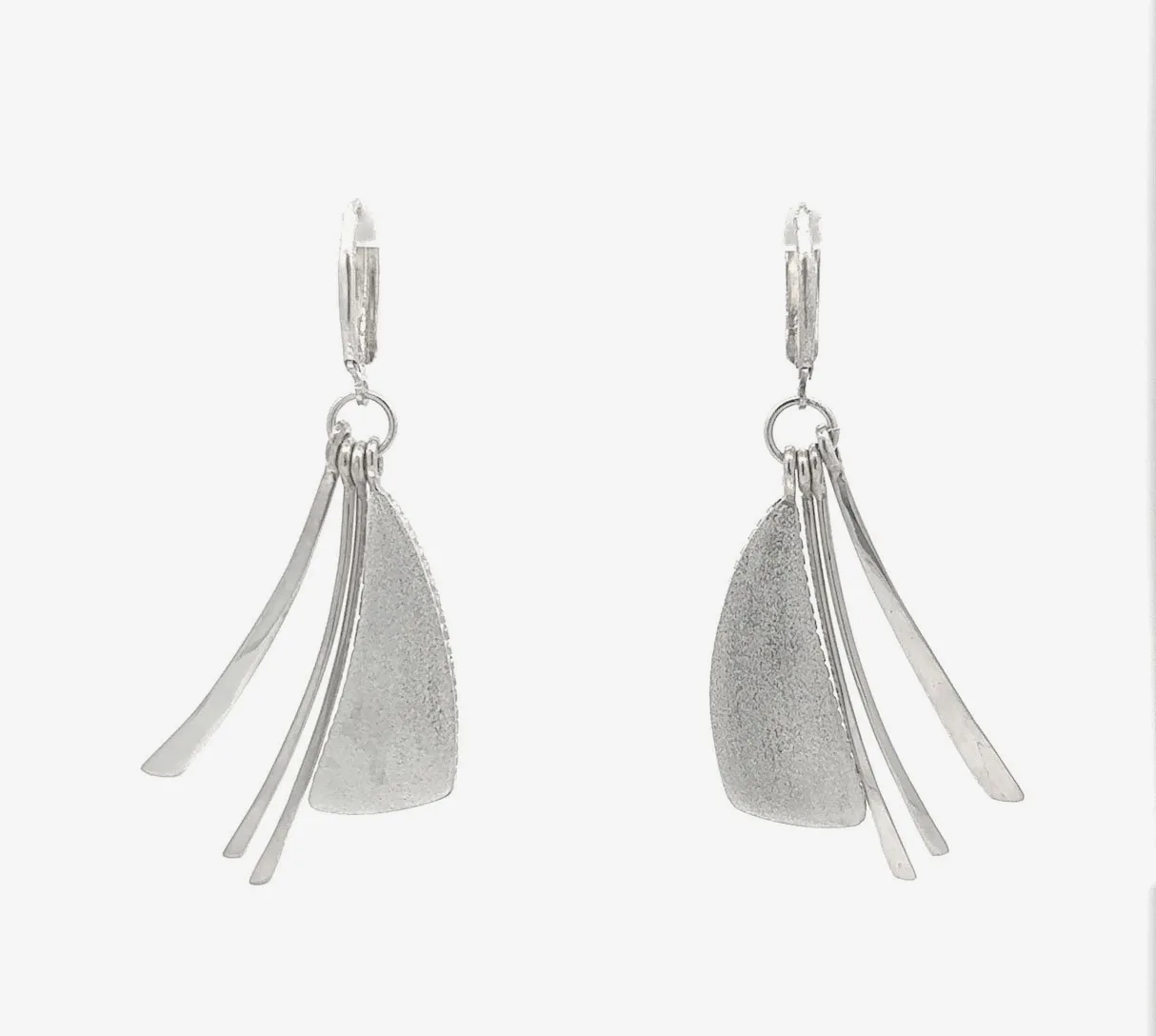 Drusy Alex (Color Change Purple to Teal) Freeform Triangles - Earrings by Sharon Teaman — view 3