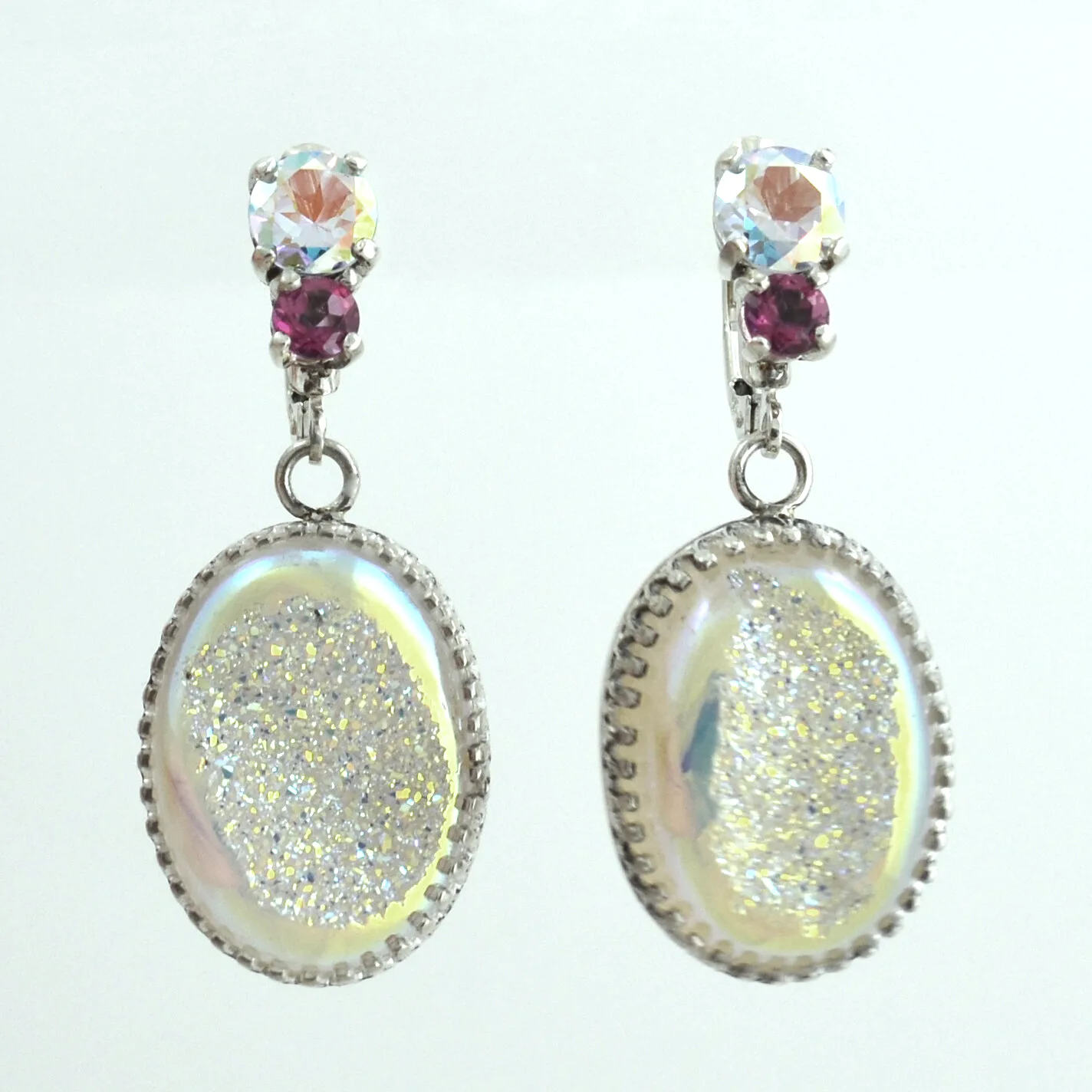Drusy and Mystic Topaz Earrings by Sharon Teaman — view 1
