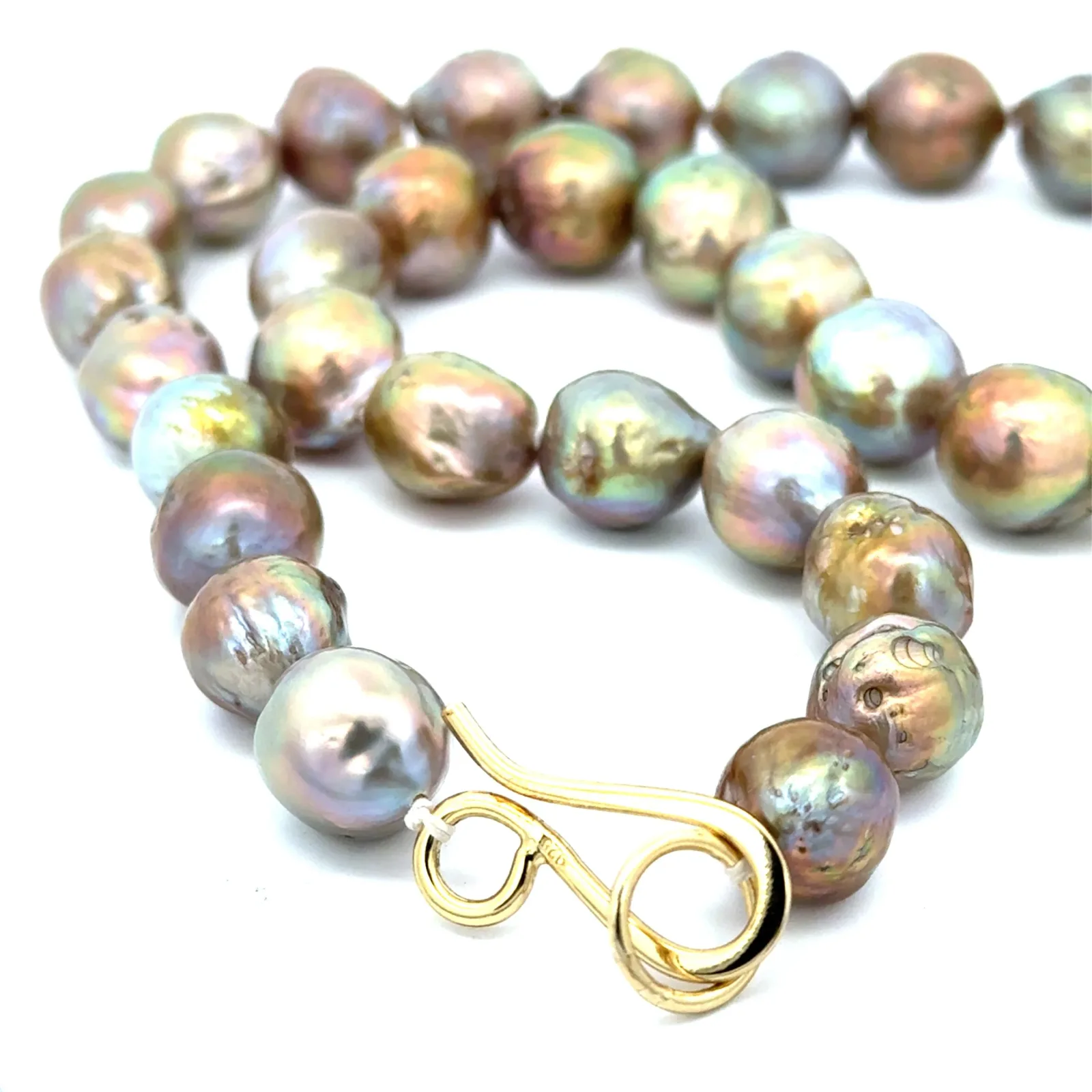 Edison Dark 9-10mm Pearl Strand with Vermeil Hook by Sharon Teaman — view 2
