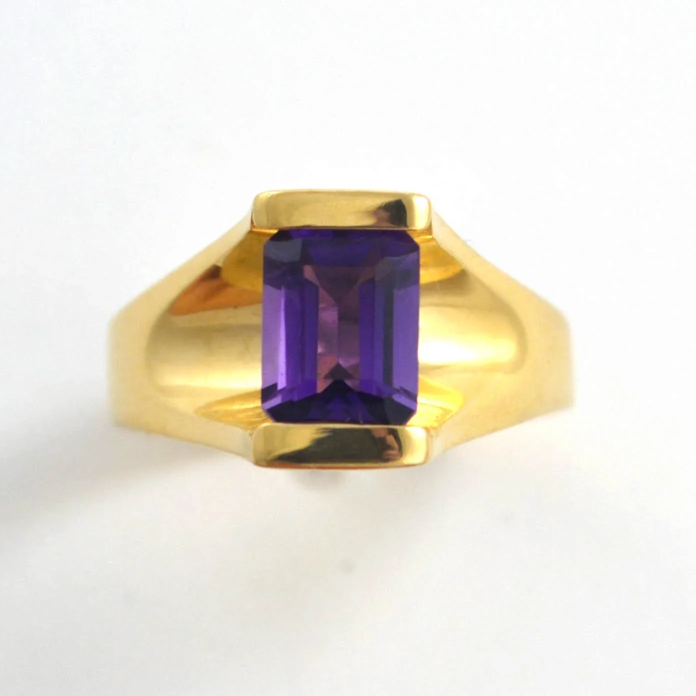 Emerald Cut Amethyst Ring by Sharon Teaman — view 1