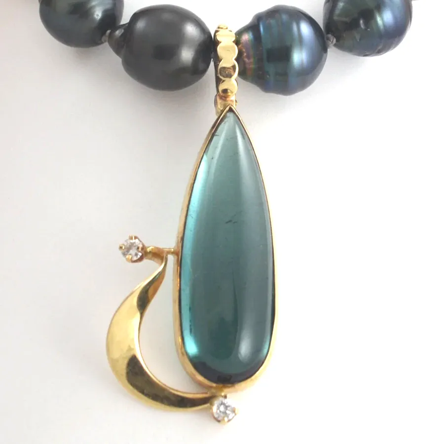 Enhancer Green Tourmaline Fascinator/Pendant by Sharon Teaman