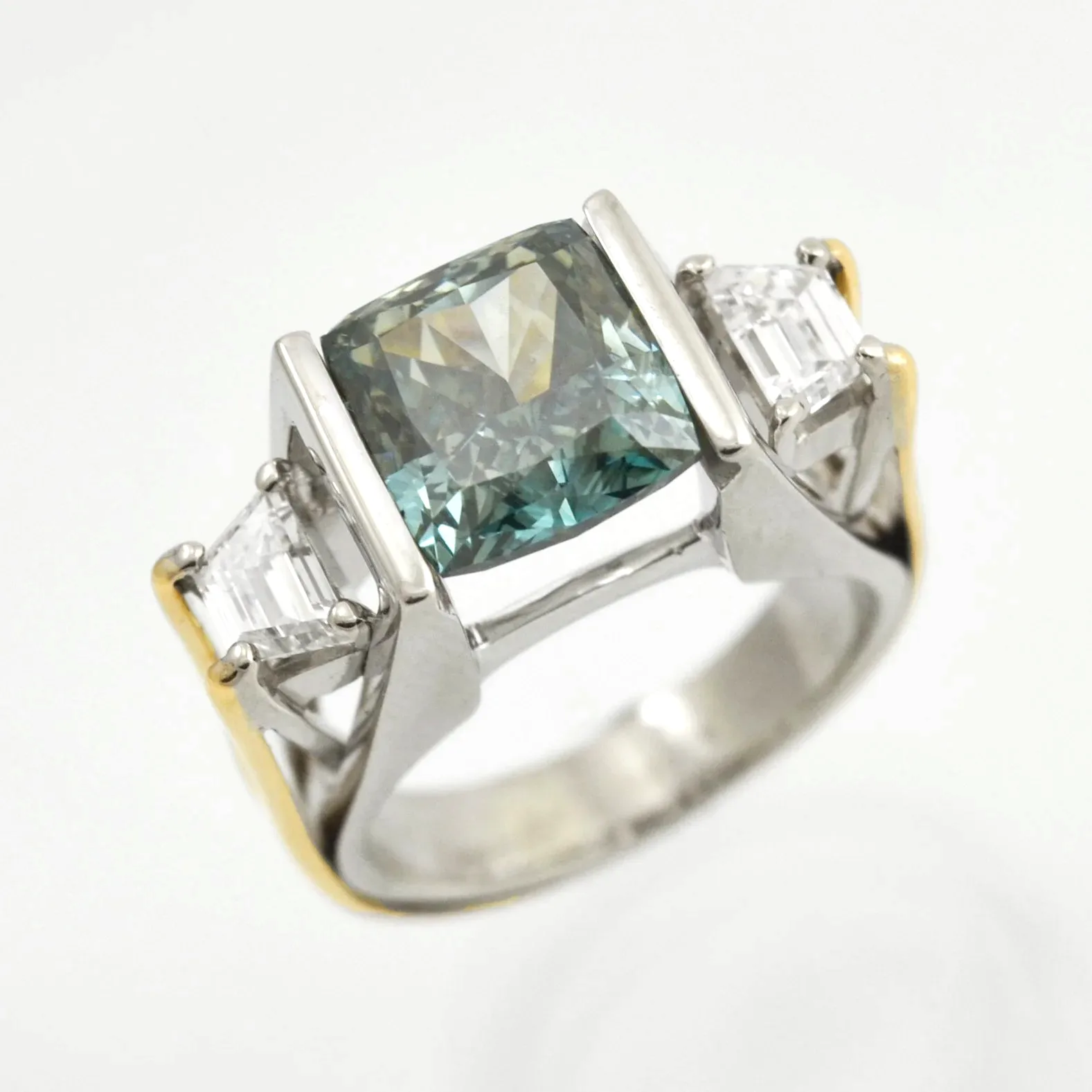 Fiona Green Lab Diamond Statement Ring by Sharon Teaman — view 1