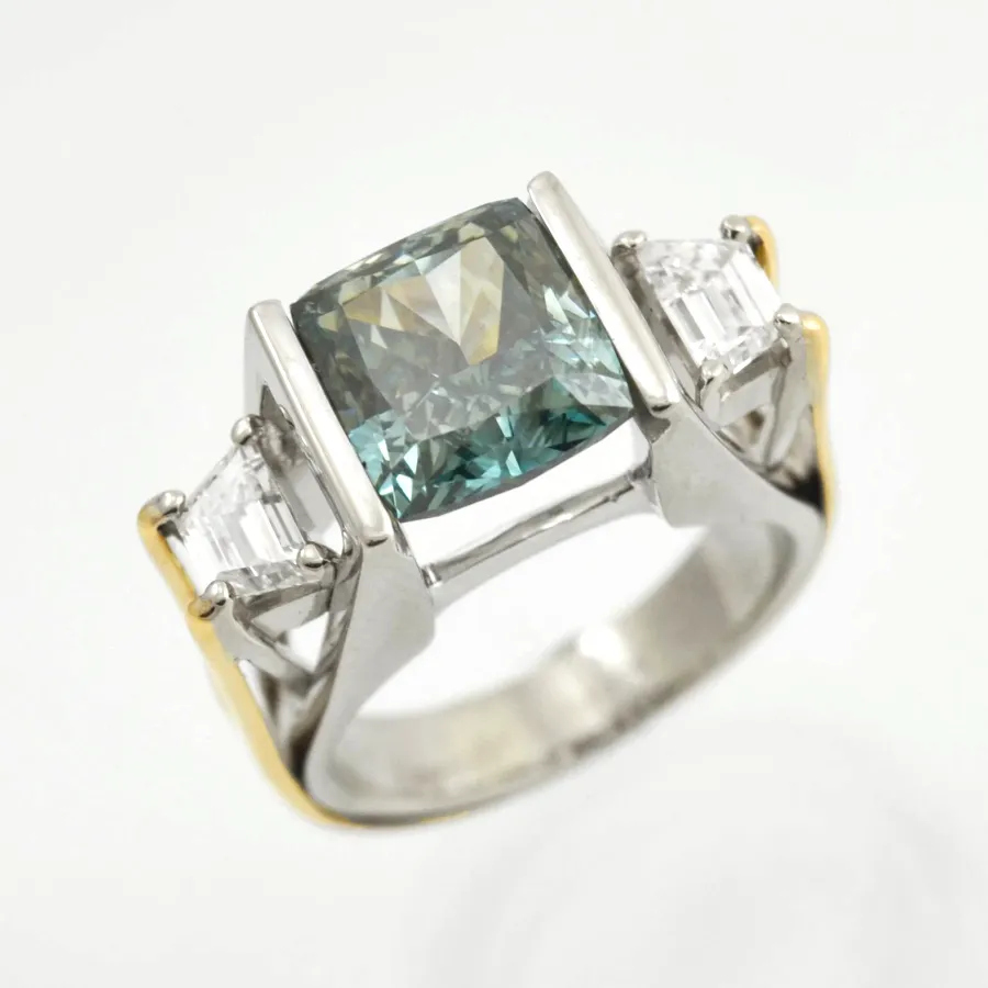 Fiona Green Lab Diamond Statement Ring by Sharon Teaman