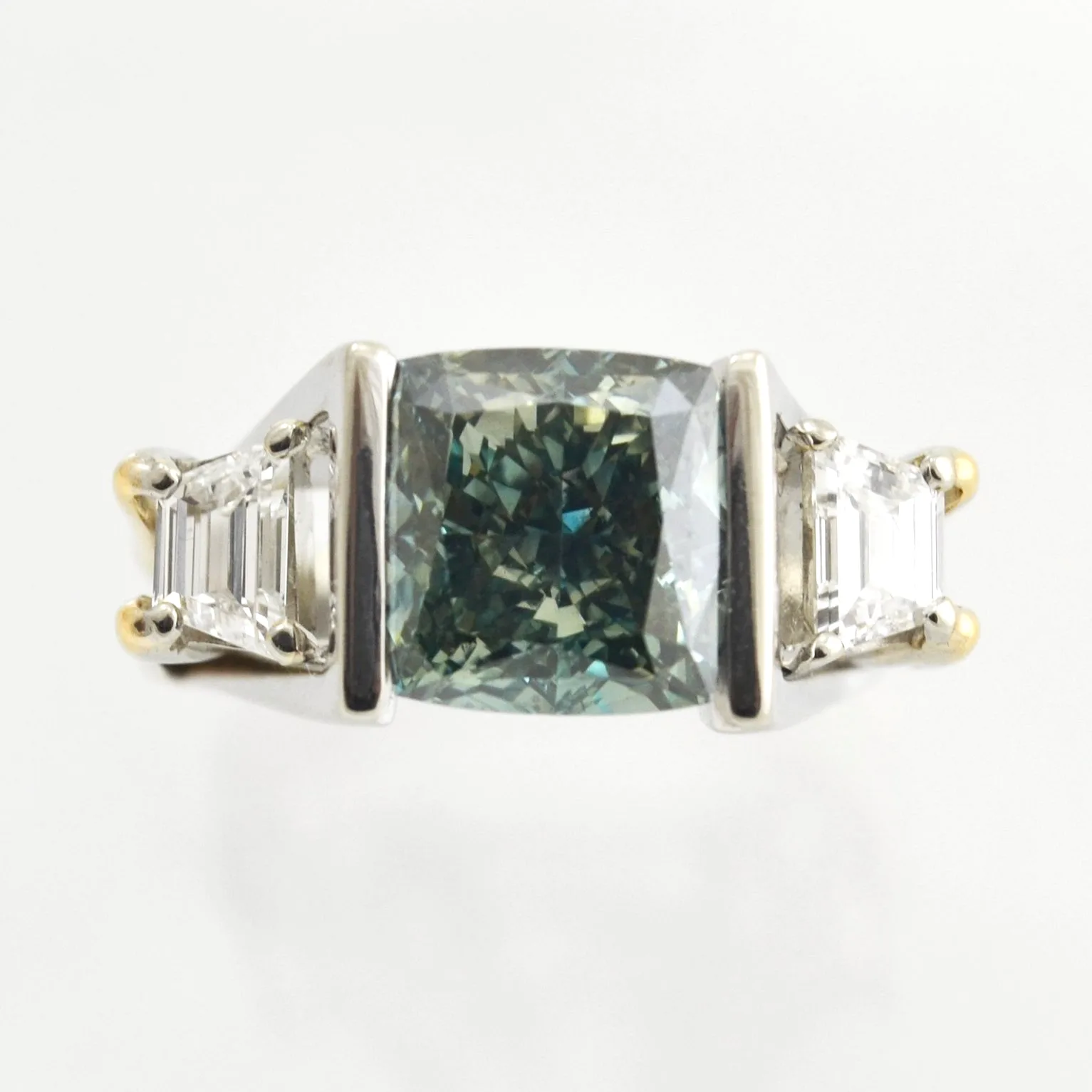 Fiona Green Lab Diamond Statement Ring by Sharon Teaman — view 2