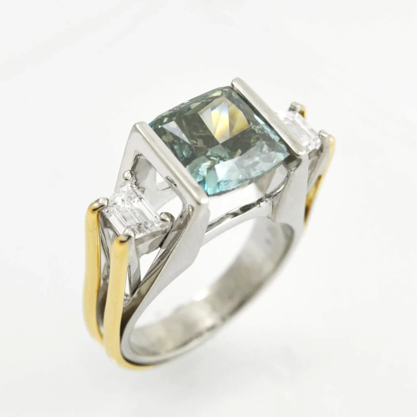 Fiona Green Lab Diamond Statement Ring by Sharon Teaman — view 3