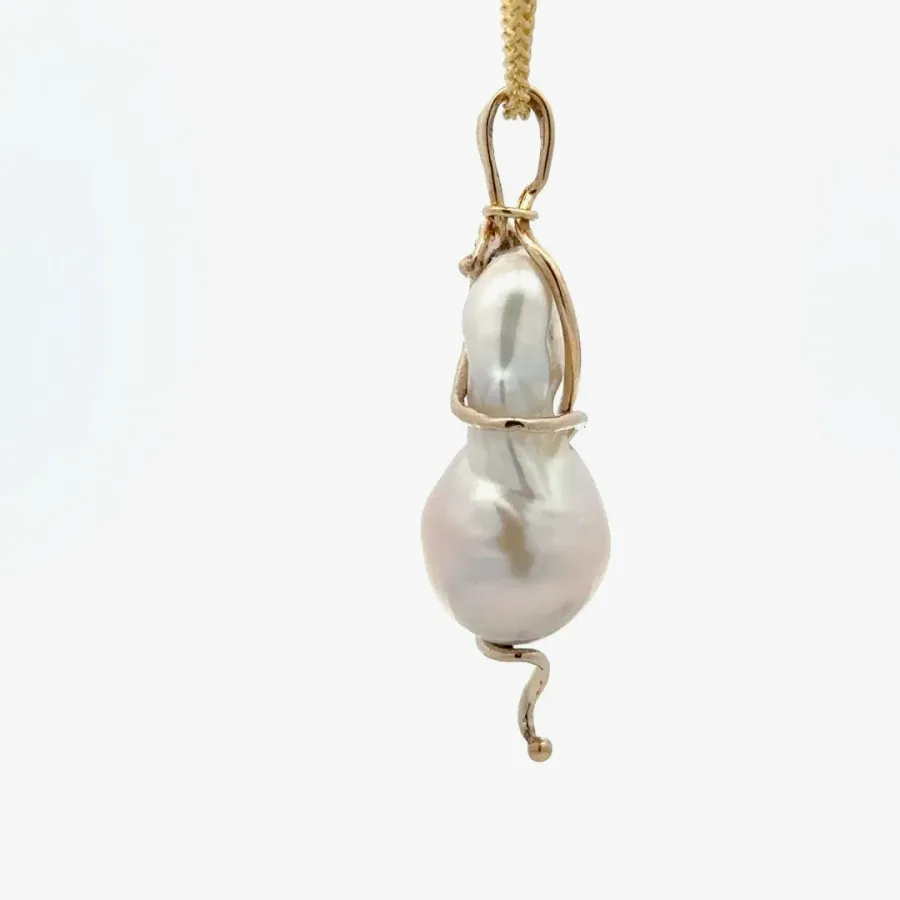 Freeform Fresh Water Baroque Pearl Pendant by Sharon Teaman