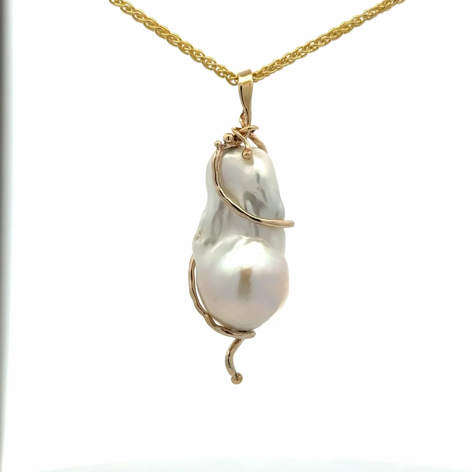 Freeform Fresh Water Baroque Pearl Pendant by Sharon Teaman — view 4