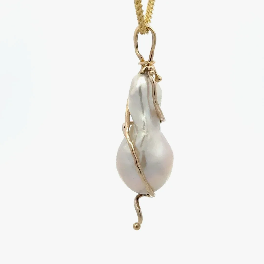 Freeform Fresh Water Baroque Pearl Pendant by Sharon Teaman — view 5