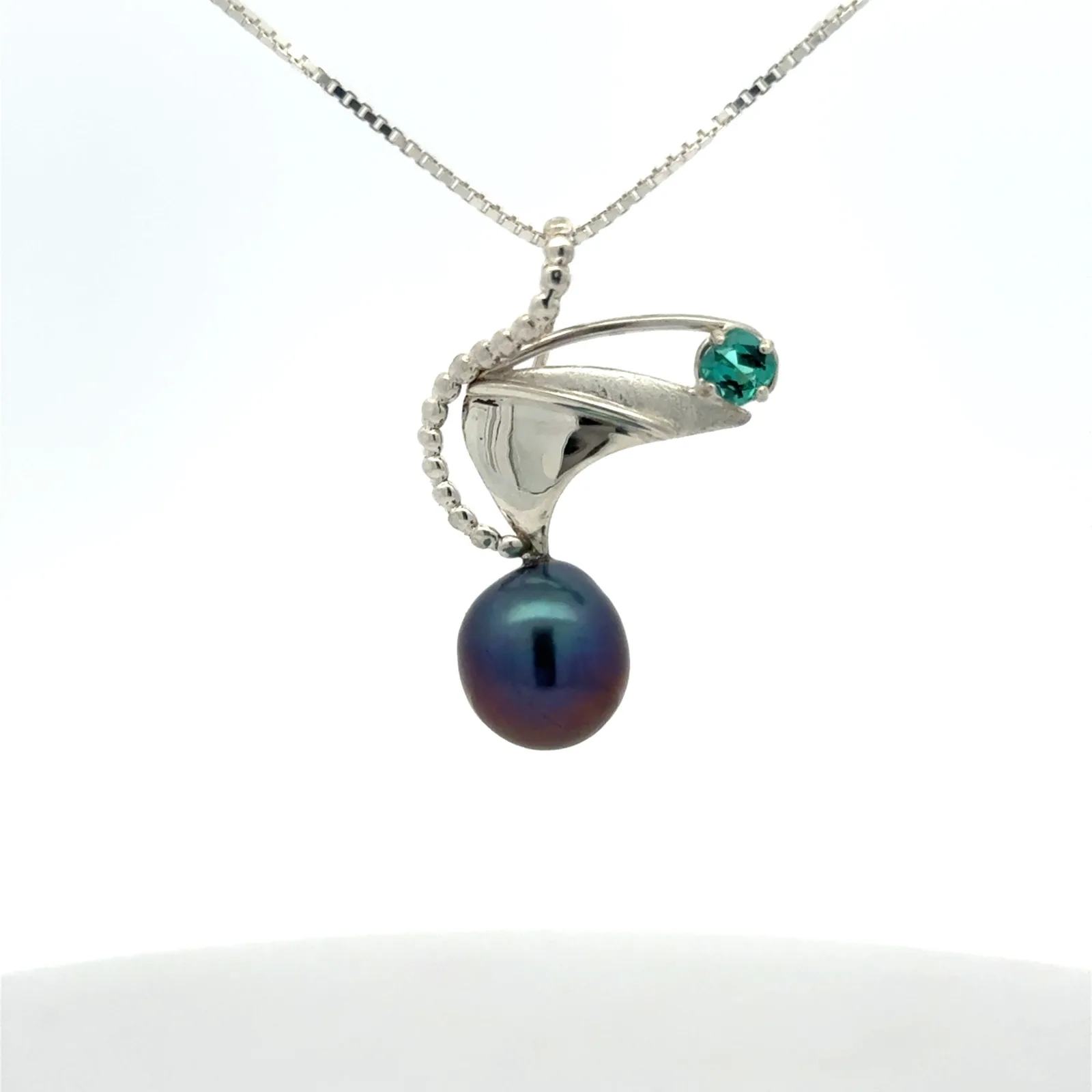 Freshwater Aubergine and Tourmaline Pendant by Sharon Teaman — view 1