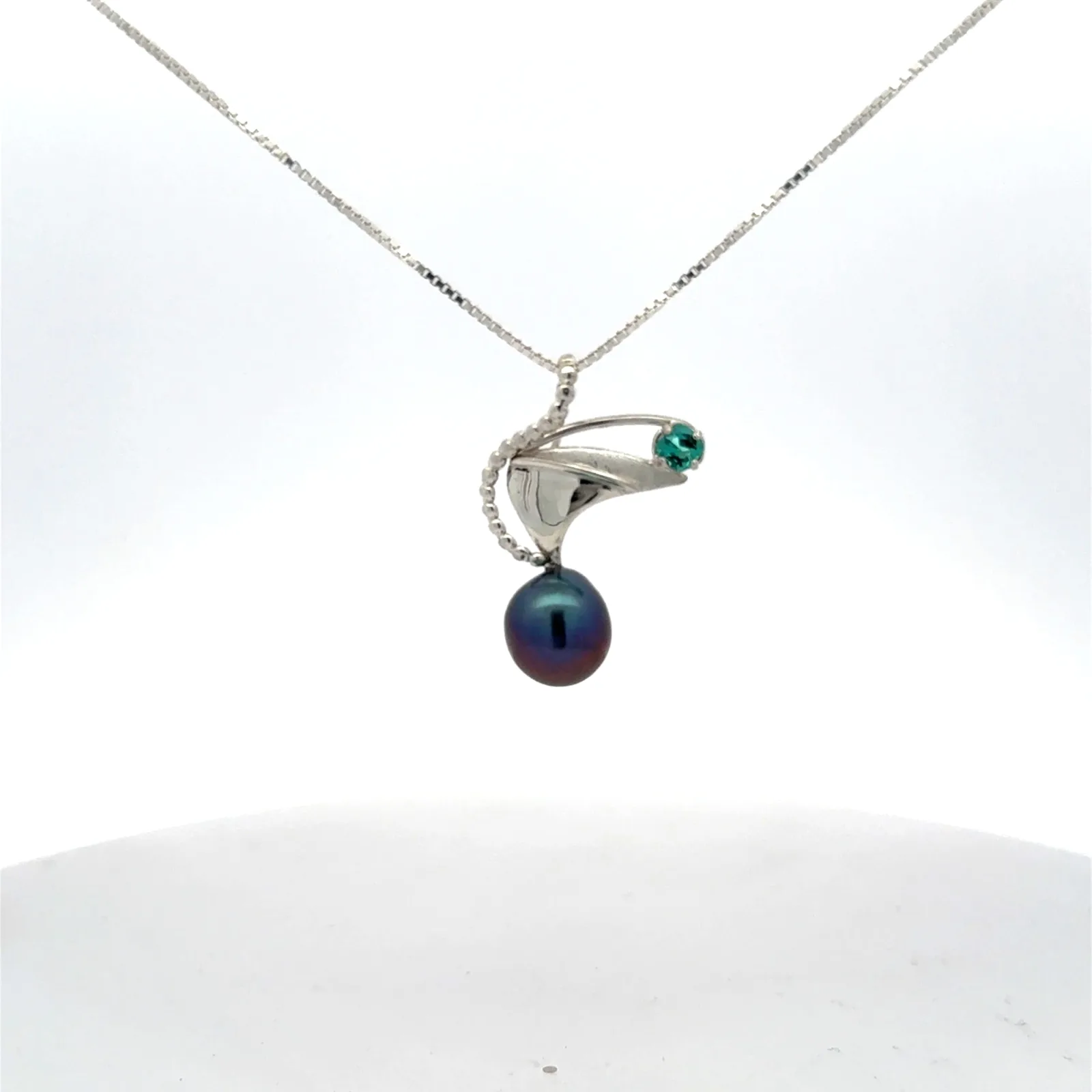 Freshwater Aubergine and Tourmaline Pendant by Sharon Teaman — view 2