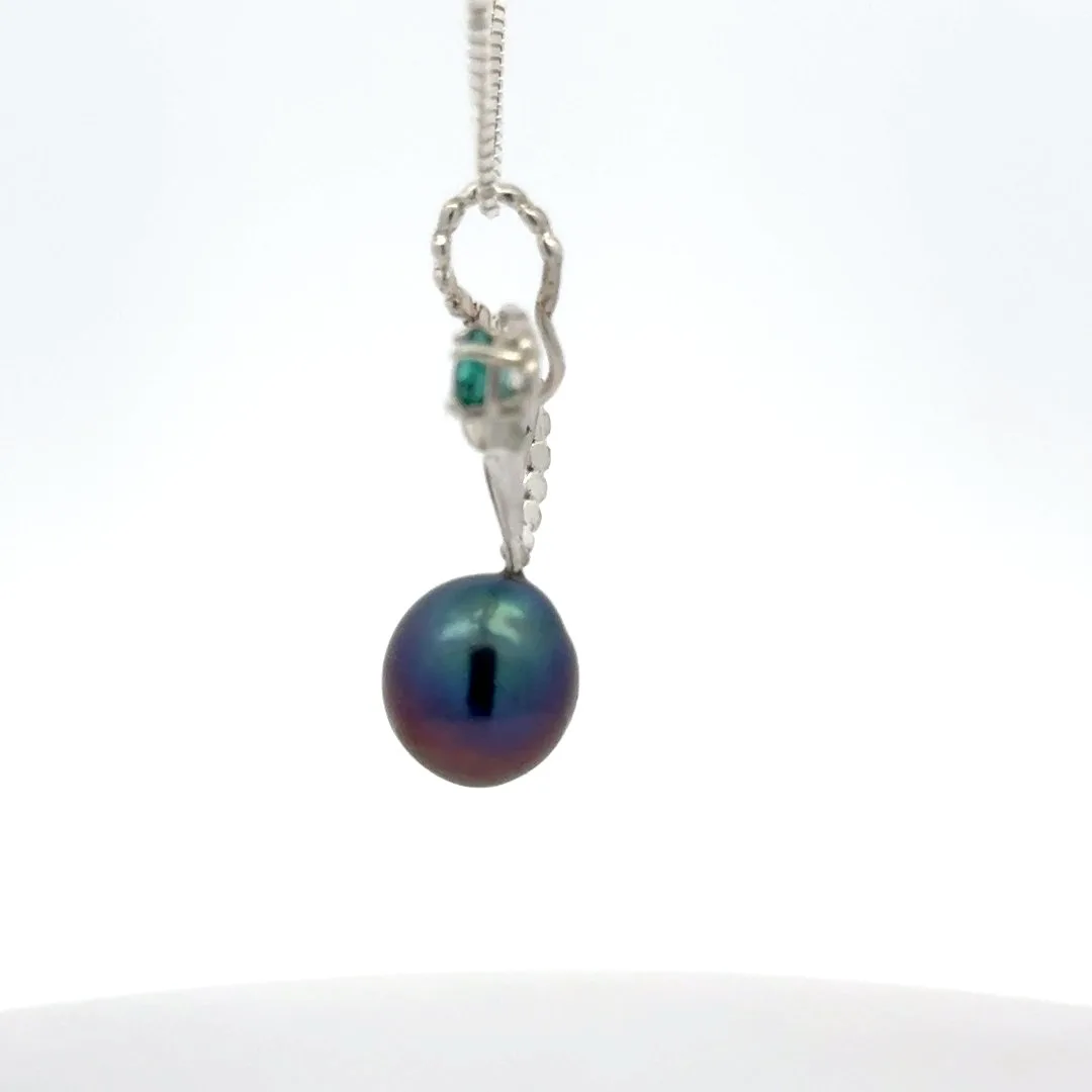 Freshwater Aubergine and Tourmaline Pendant by Sharon Teaman — view 4