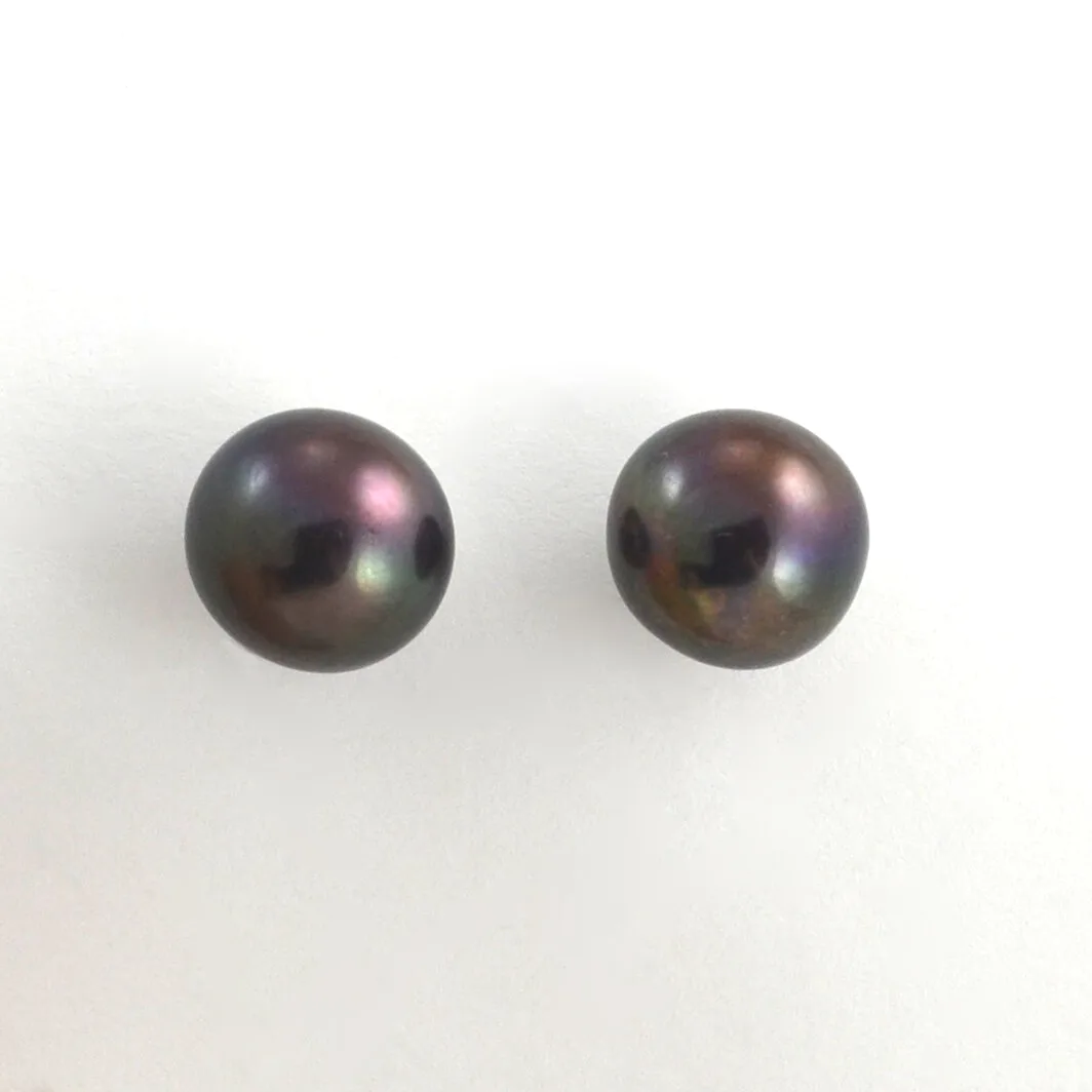 Freshwater Black Pearl Studs by Sharon Teaman — view 1