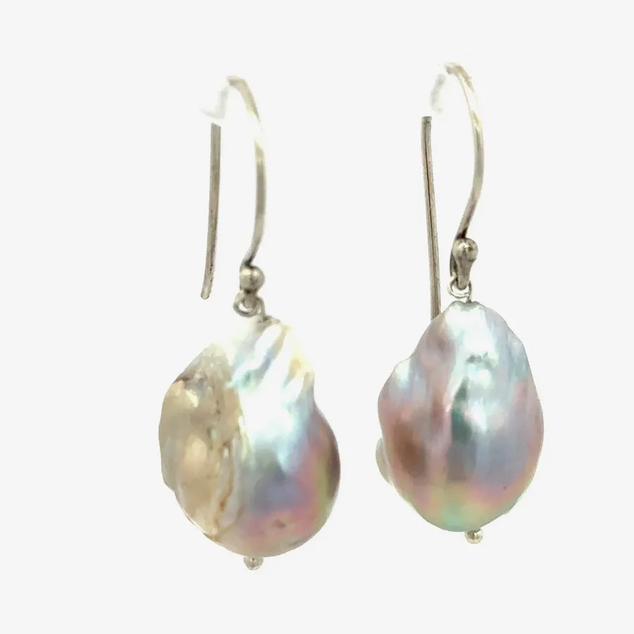 Freshwater Lavender/Pink Baroque Pearl Earrings by Sharon Teaman