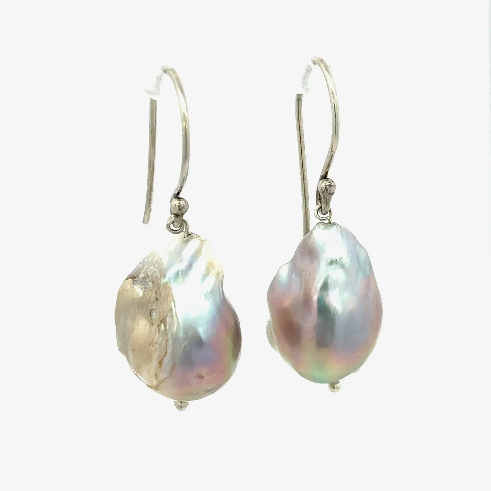 Freshwater Lavender/Pink Baroque Pearl Earrings by Sharon Teaman — view 3