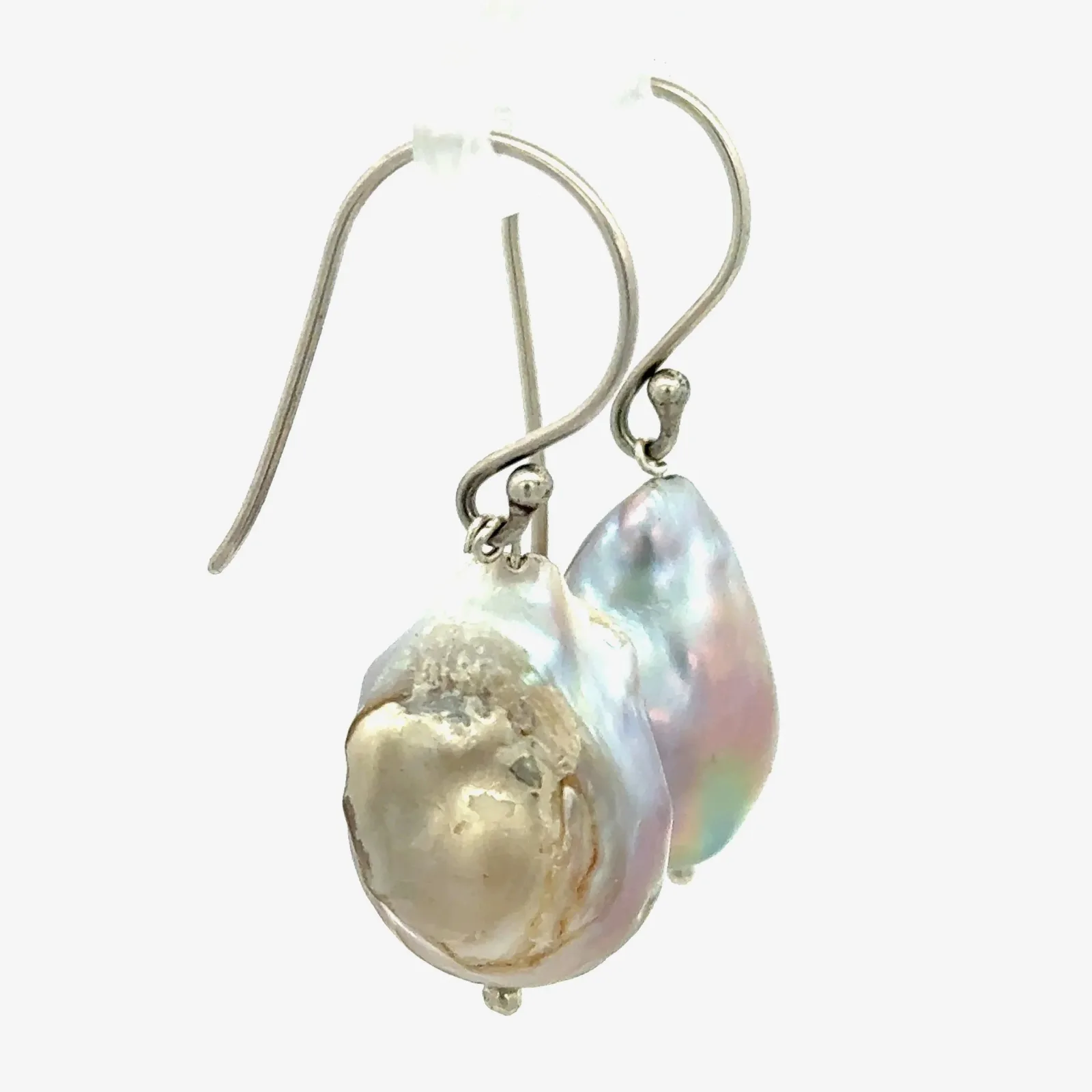 Freshwater Lavender/Pink Baroque Pearl Earrings by Sharon Teaman — view 4