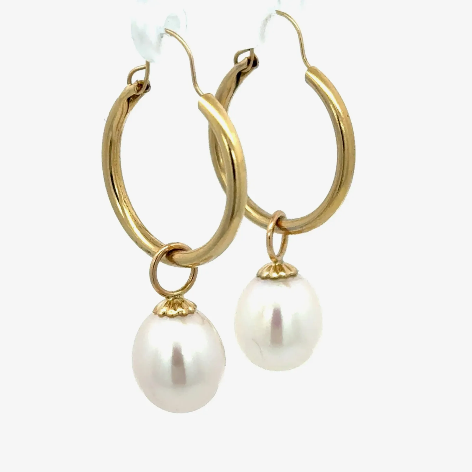 Freshwater Matching Freshwater Pearl Dangles - Featured on 14K Yellow gold Hoops (Priced Separately) by Sharon Teaman — view 3