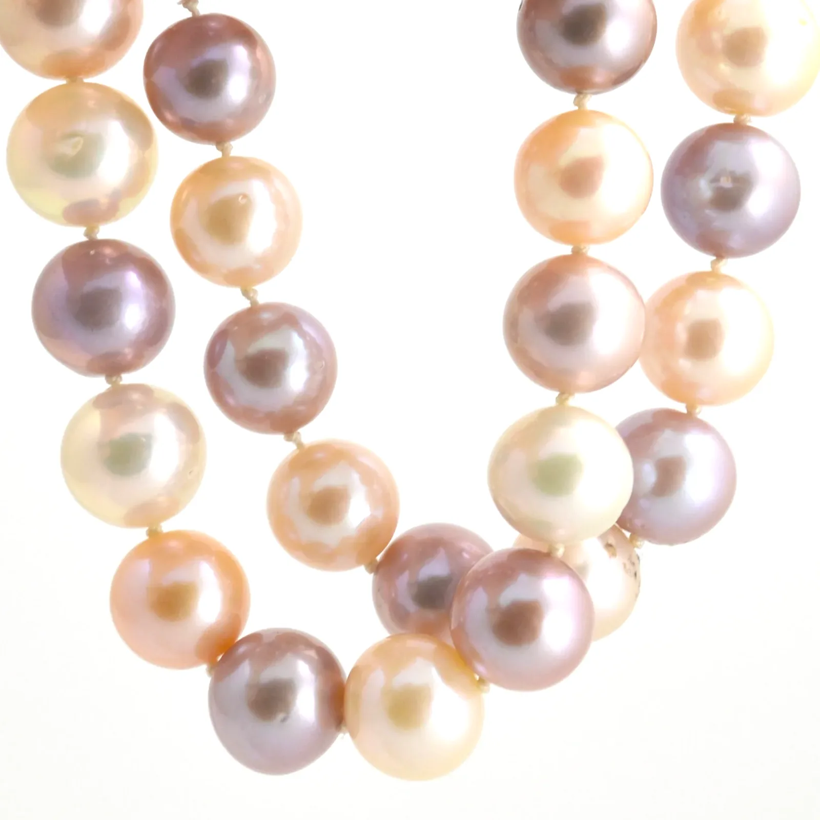 Freshwater Ming Pearls All Natural Colors Varying shades of Lavender, Pink, Peach, Cream by Sharon Teaman — view 3