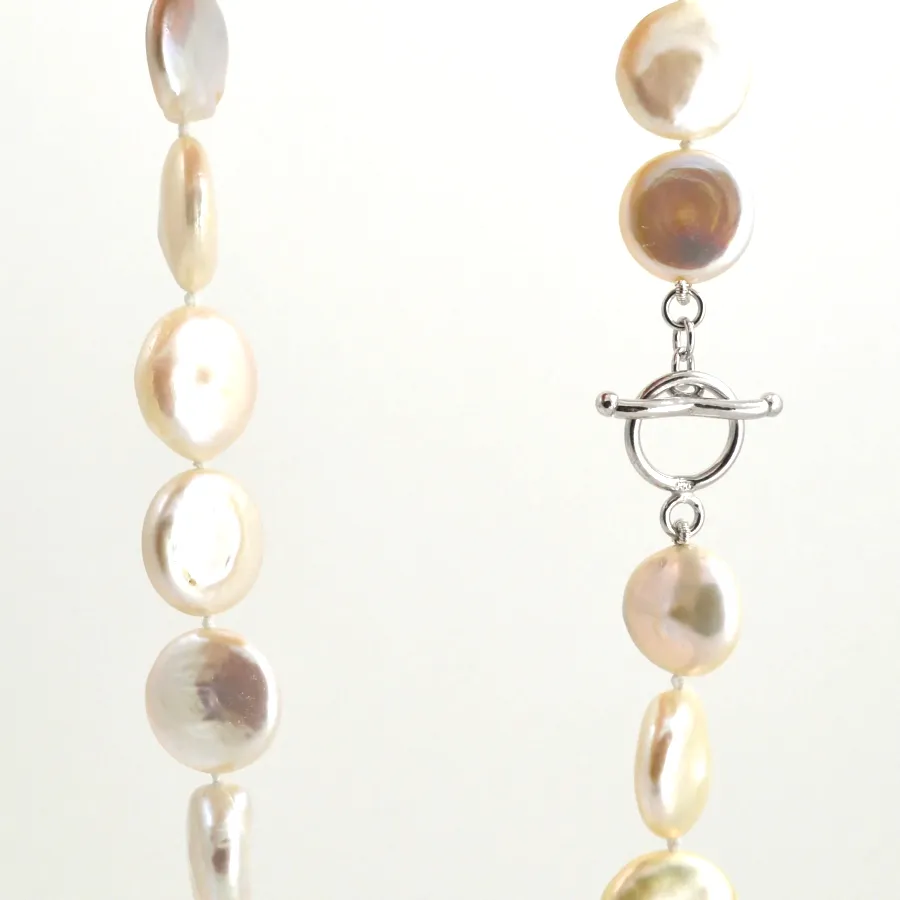Freshwater White Coin Pearls 14 to 15 millimeter diameter Pearls by Sharon Teaman
