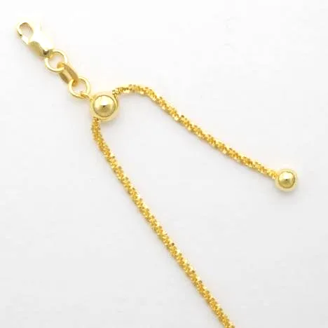 GL SS GP DFK305P 18 inch Vermeil Glitter Chain Adjustable (1.5 mm wide) by Sharon Teaman
