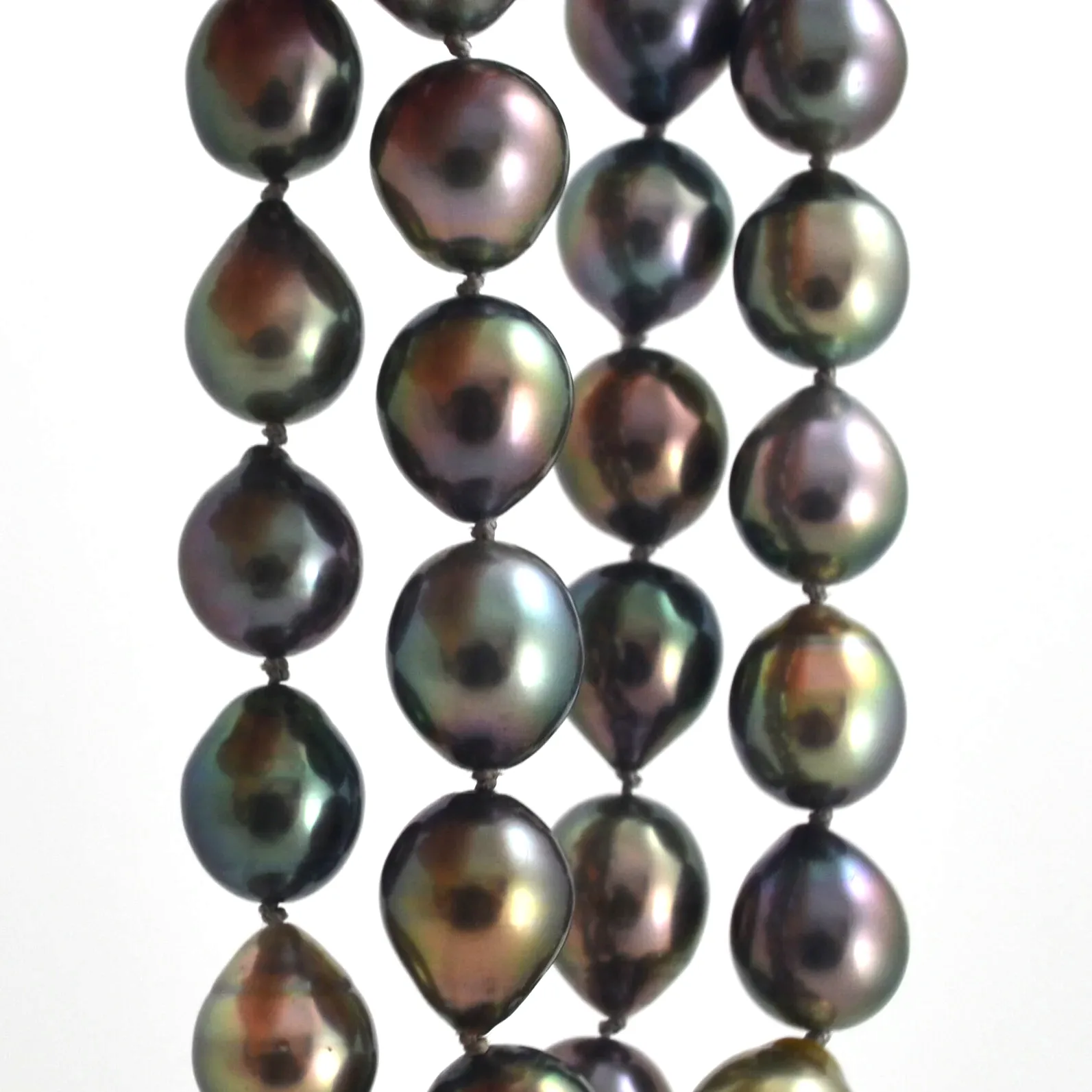 Graduated Tahitian Pearls Strand Multi Color by Sharon Teaman — view 2
