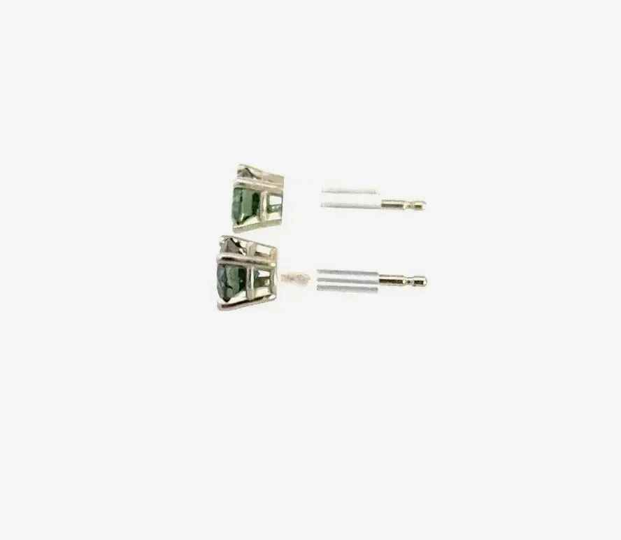 Green Diamond Studs .64 total weight by Sharon Teaman — view 3