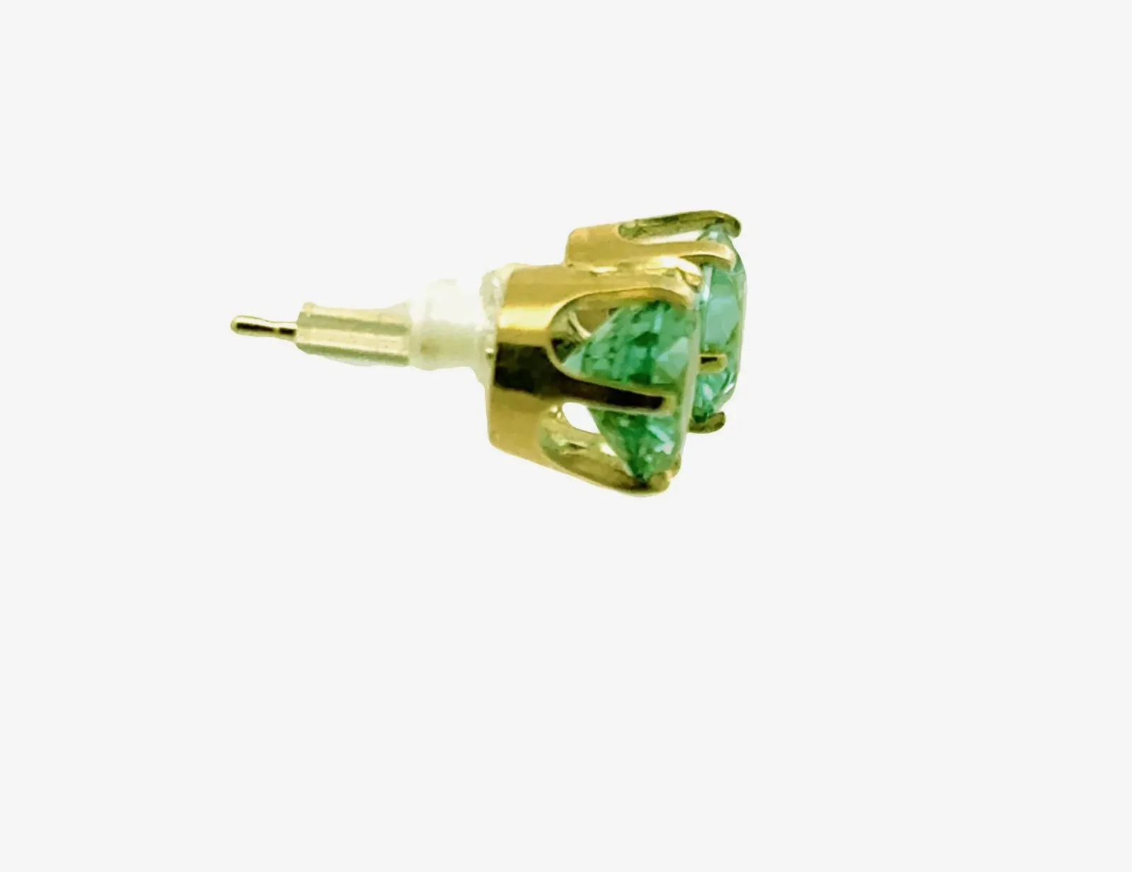 Green Tourmaline Studs "Extra Fine Mint Color" 6.0mm by Sharon Teaman — view 2