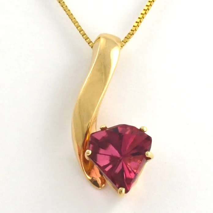 Hand Cut Pink Tourmaline Pendant by Sharon Teaman