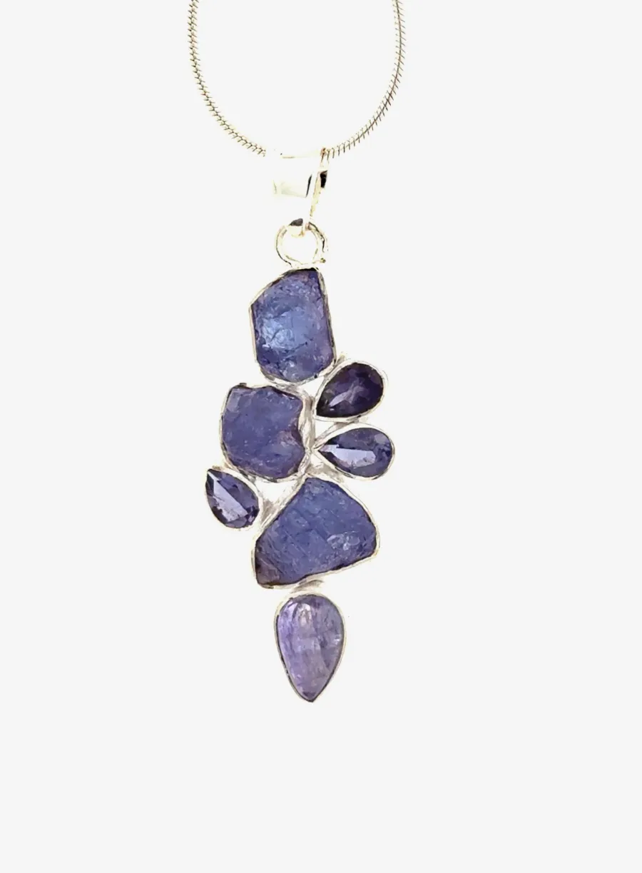Iolite & Amethyst Crystals in Sterling Silver by Sharon Teaman