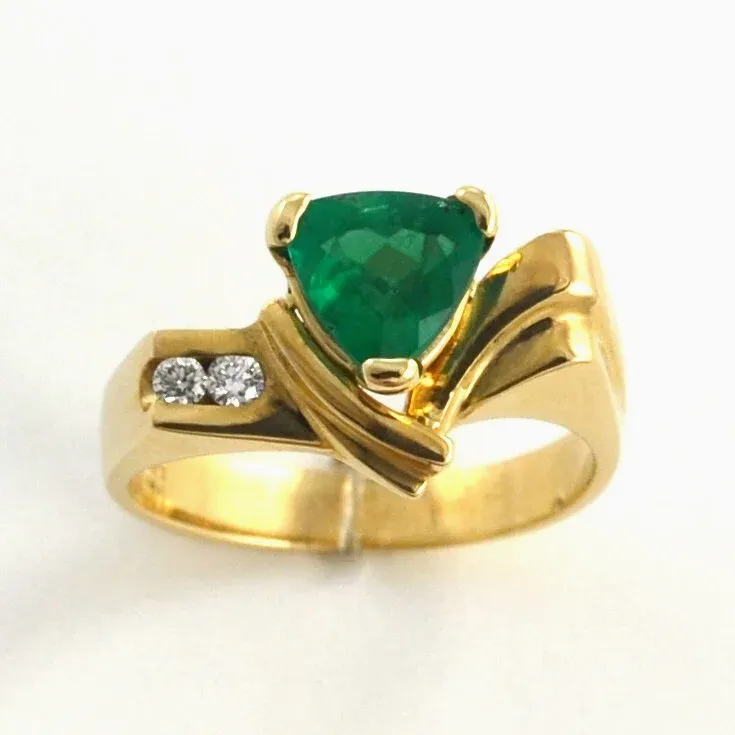 Iona Emerald Trillion Ring by Sharon Teaman