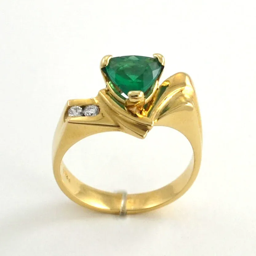 Iona Emerald Trillion Ring by Sharon Teaman — view 2